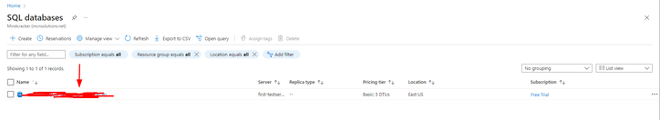 Select Database Name